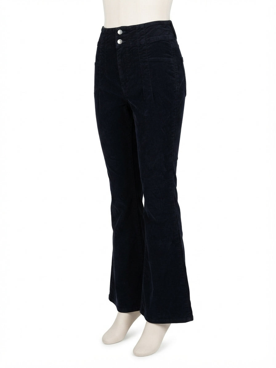 FreePeople · Flare Boho Jeans · 10 · Black Corduroy