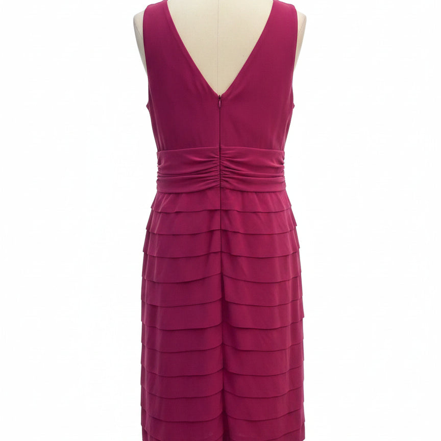 Jones NY · Tiered dress · 14 · Magenta