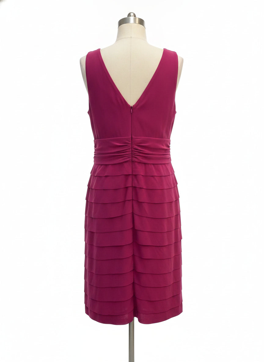 Jones NY · Tiered dress · 14 · Magenta