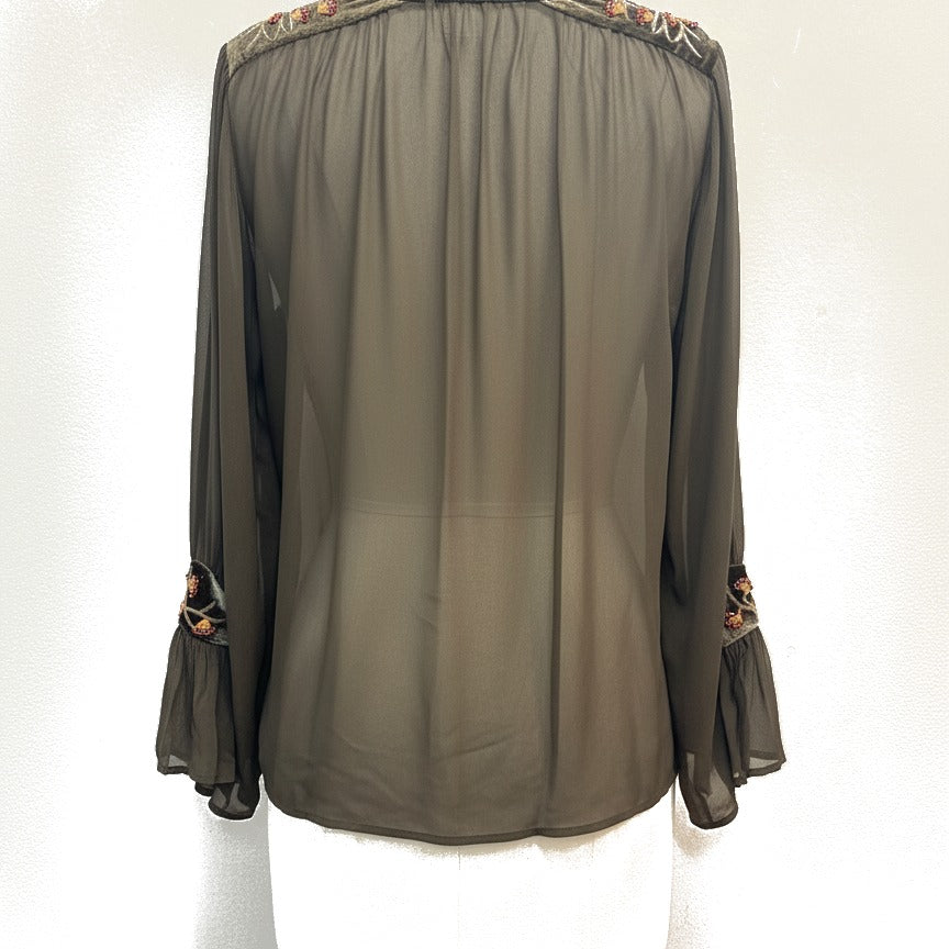Soft Surroundings · Boho Top · Large · Olive