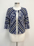 Chicos Travelers · Open Drape Cardigan · Small · Navy White