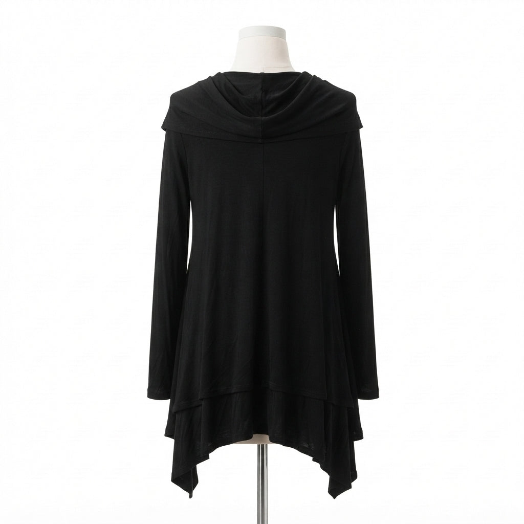 Kensie · Tunic Cowl Neck Top · Large · Black