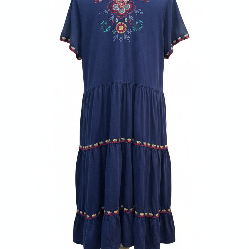 Johnny Was · NavyMulti Embroidered · Medium · NavyMulti