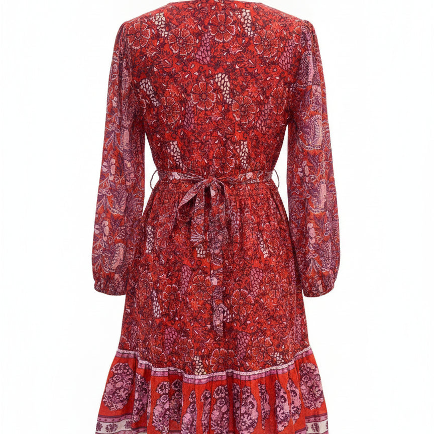 Ro's Garden · Wrap Dress · XSmall · RedPurple