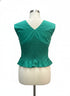 Blue Tassel · Poplin Cotton Twist Front Cap Sleeve Cropped Smocked · Small · Green