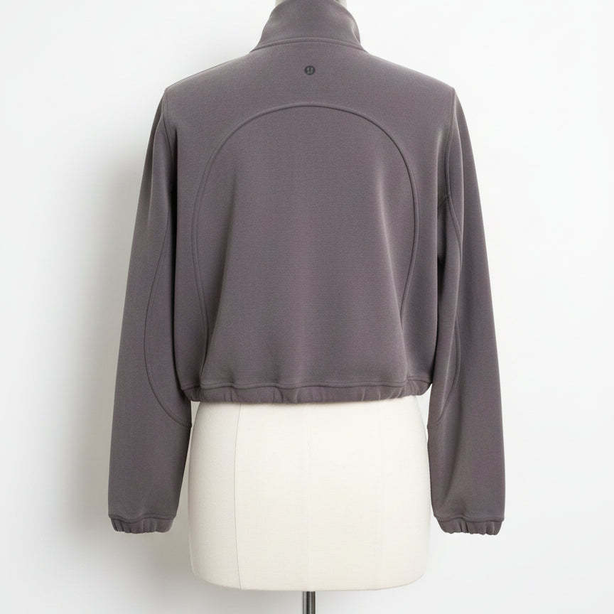 Lululemon · ½ Zip Pullover Cropped With Kangaroo Pocket · 4 · Mocha