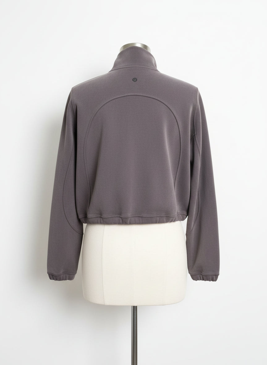Lululemon · ½ Zip Pullover Cropped With Kangaroo Pocket · 4 · Mocha
