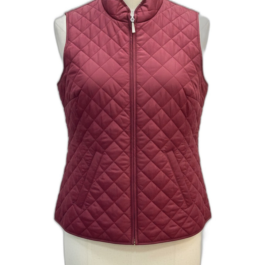 KarenScott · Quilted Vest · Small · Burgundy
