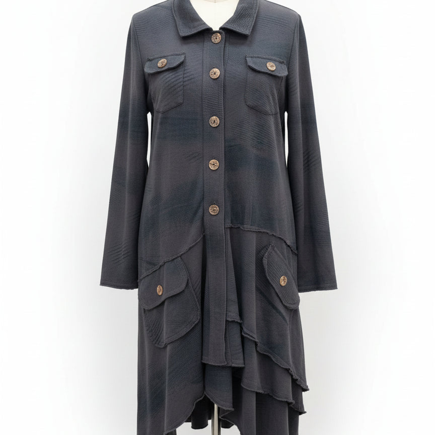 CMC · Alyssa Duster Coat · X-Large · GrayBlue