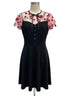 The Clothes Rack · Short Sleeve Floral Dress · Medium · Black and Red Floral