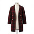 Anne Klein · Blazer style knit cardigan · Medium · RedBlack Plaid