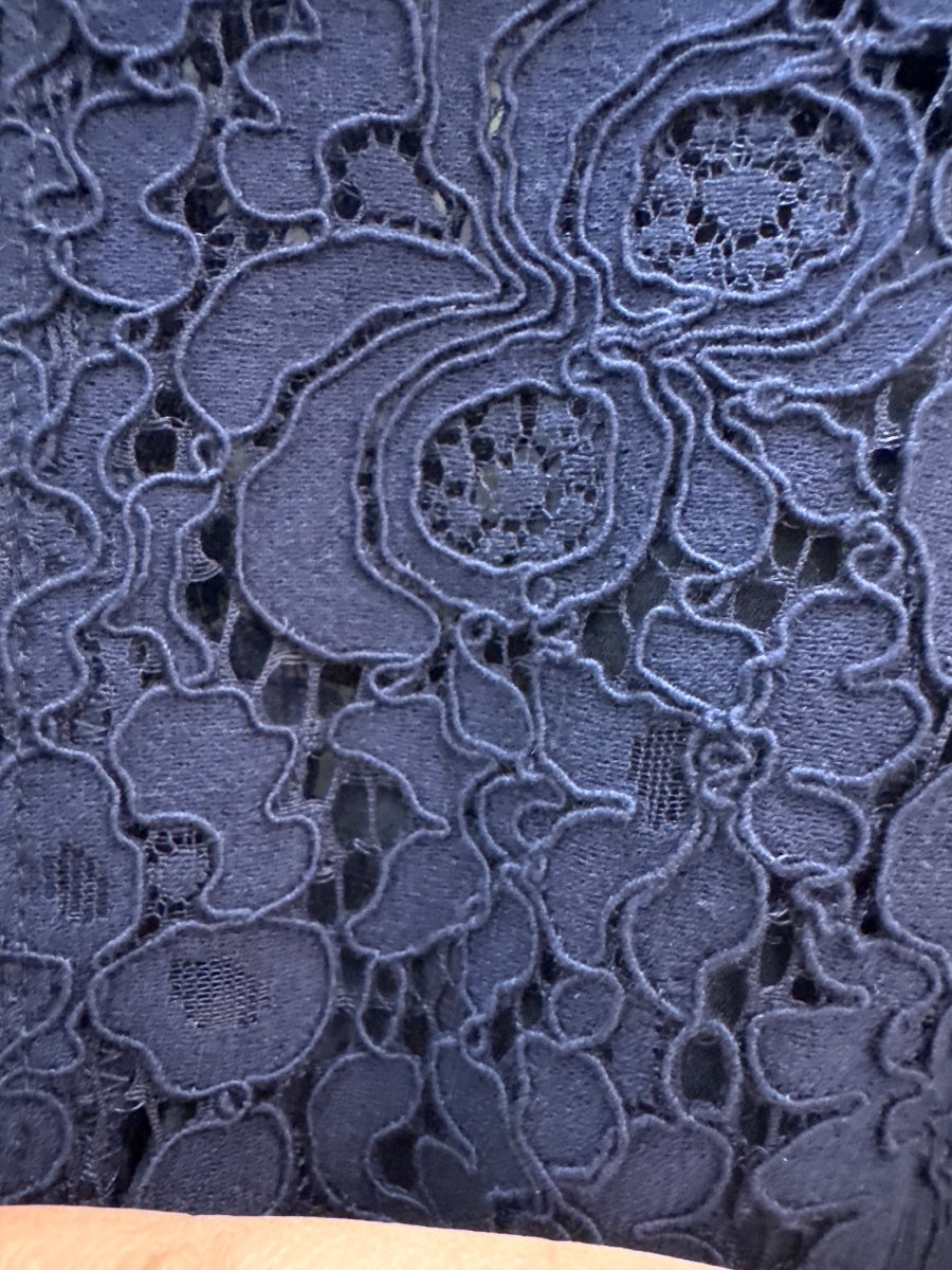 Bardot · Bardot Lace Panel Cotton Blend Dress · 8 · Navy