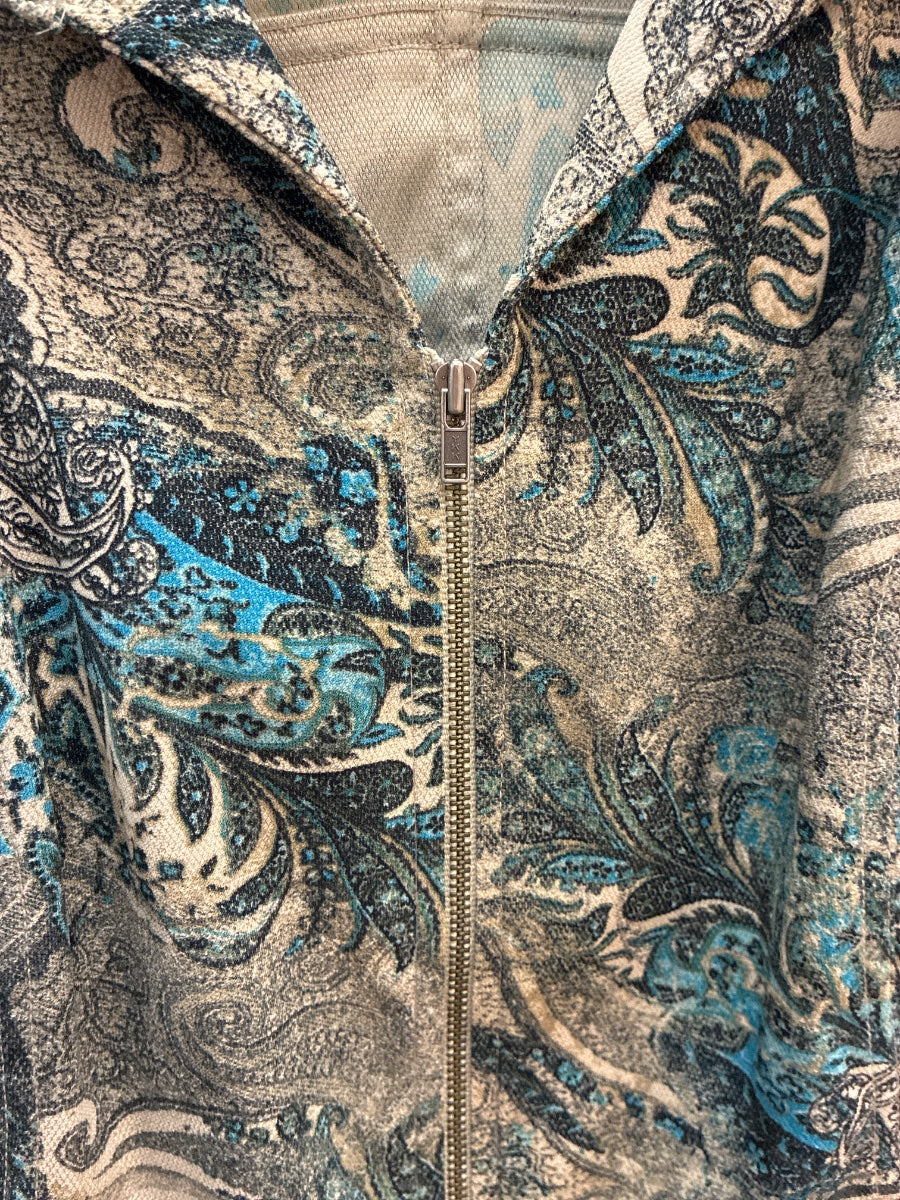 Chris&Banks · Paisley Print Zip-Up Jacket · Large · TealOlive