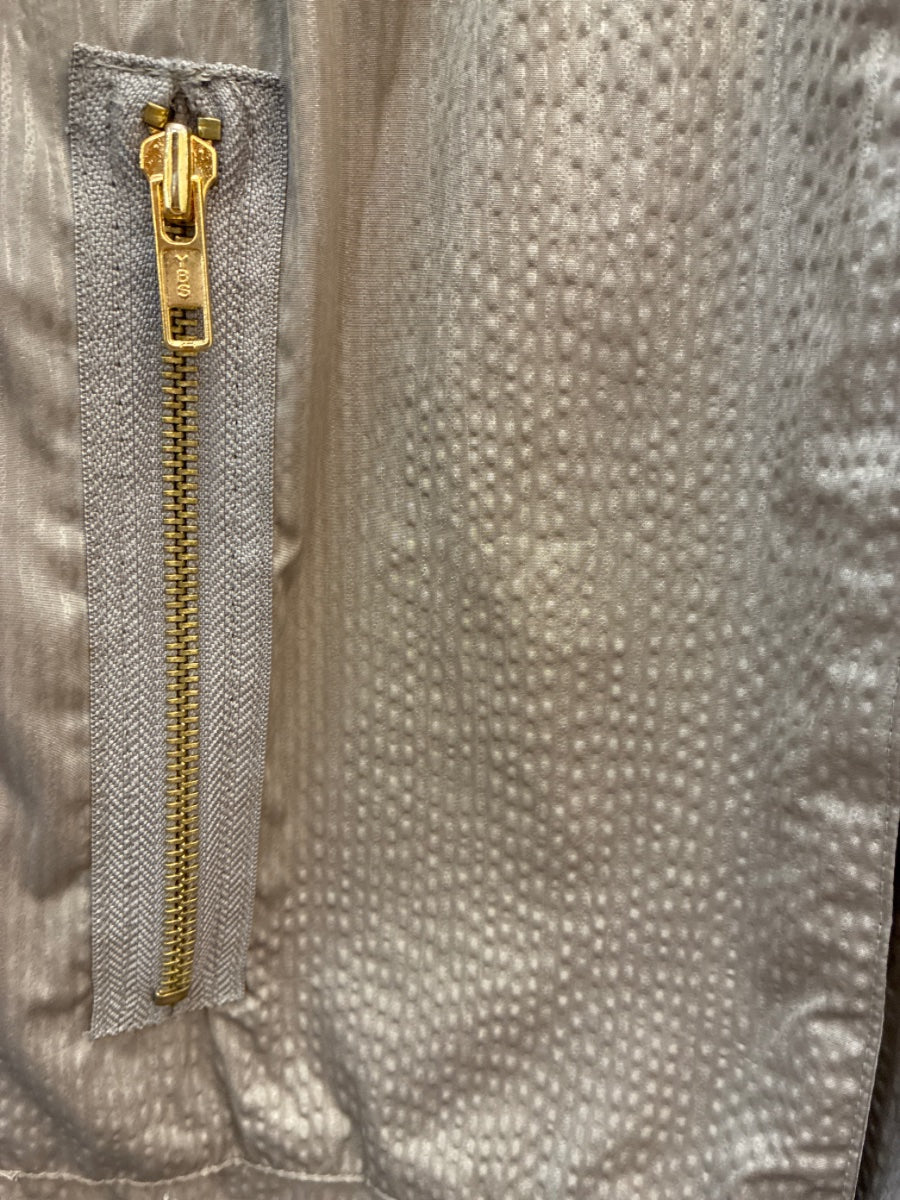Alfani · Hooded, Zip up jacket w/ roll tab sleeve · Small · Taupe