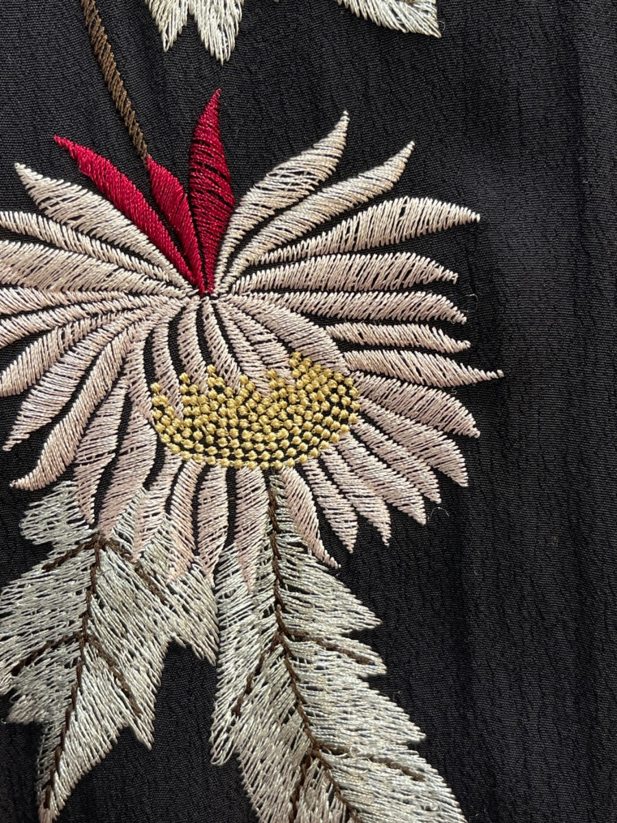 Anthropologie Elevenses · Floral Embroidered Bomber Jacket · Medium · Black