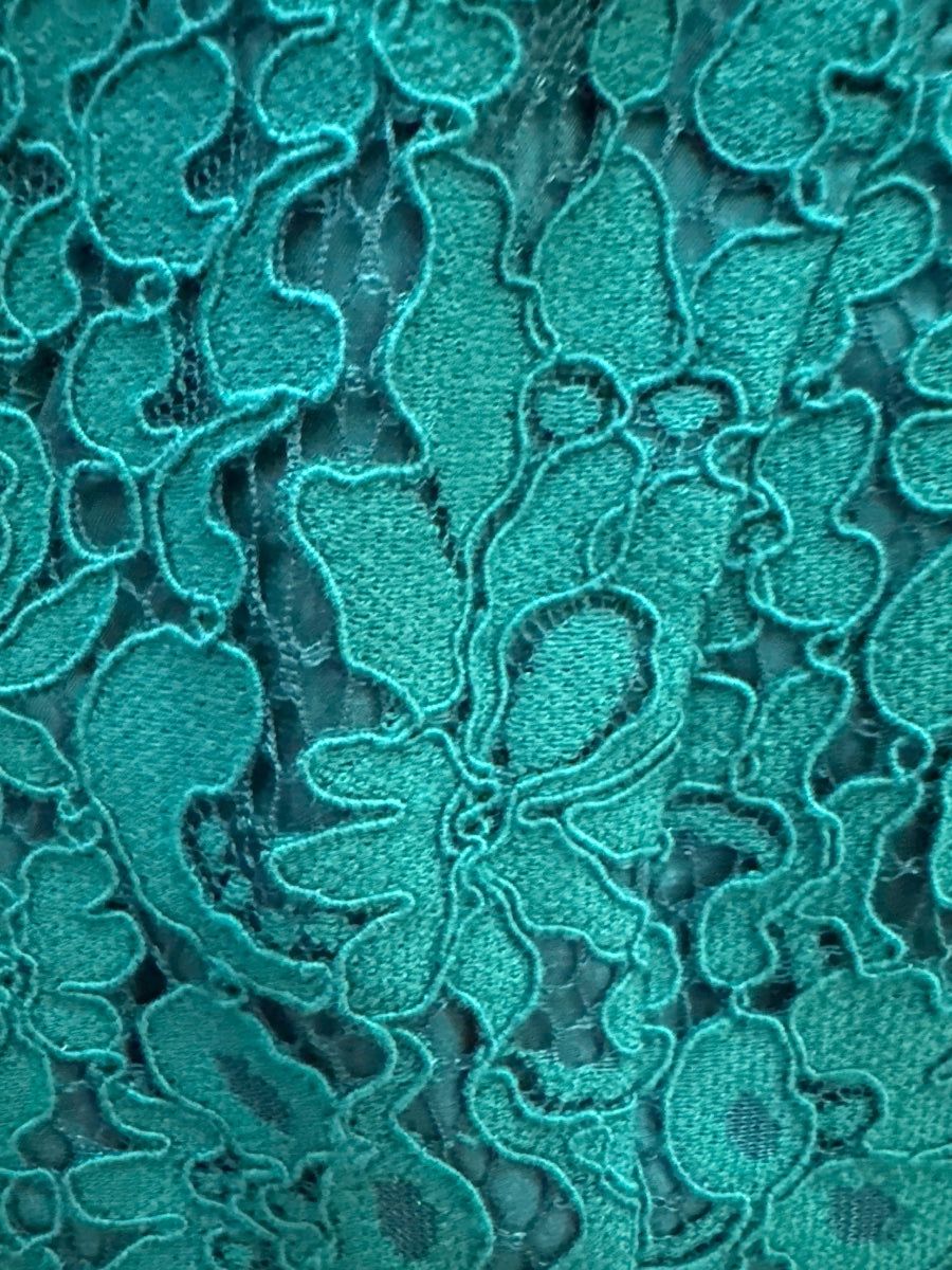 Bardot · Lace Panel Cotton Blend Dress · 8 · Emerald