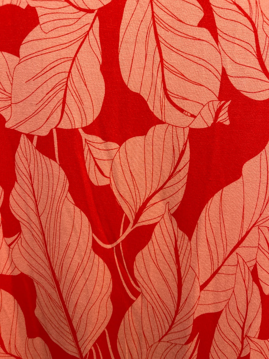 StJohnsBay · Dress · 1X · PeachCoral Leaf Print