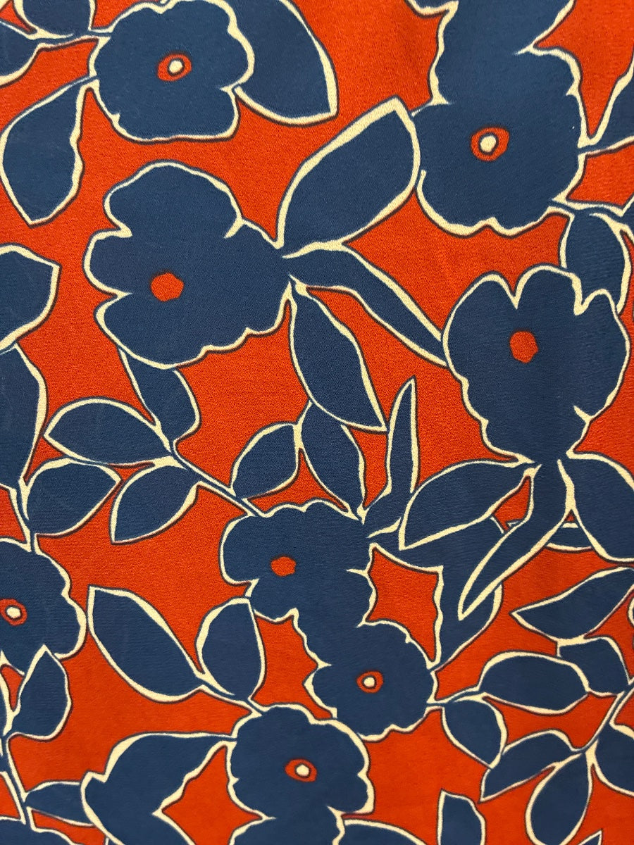 Banana Republic · Cap Sleeve Top RustNavy Floral Print · Medium · Rust/Navy Floral