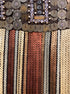 Badgley Mischka · Silk Beaded Sequin Metallic Stripe Blouse · Medium · BrownGold Metallic