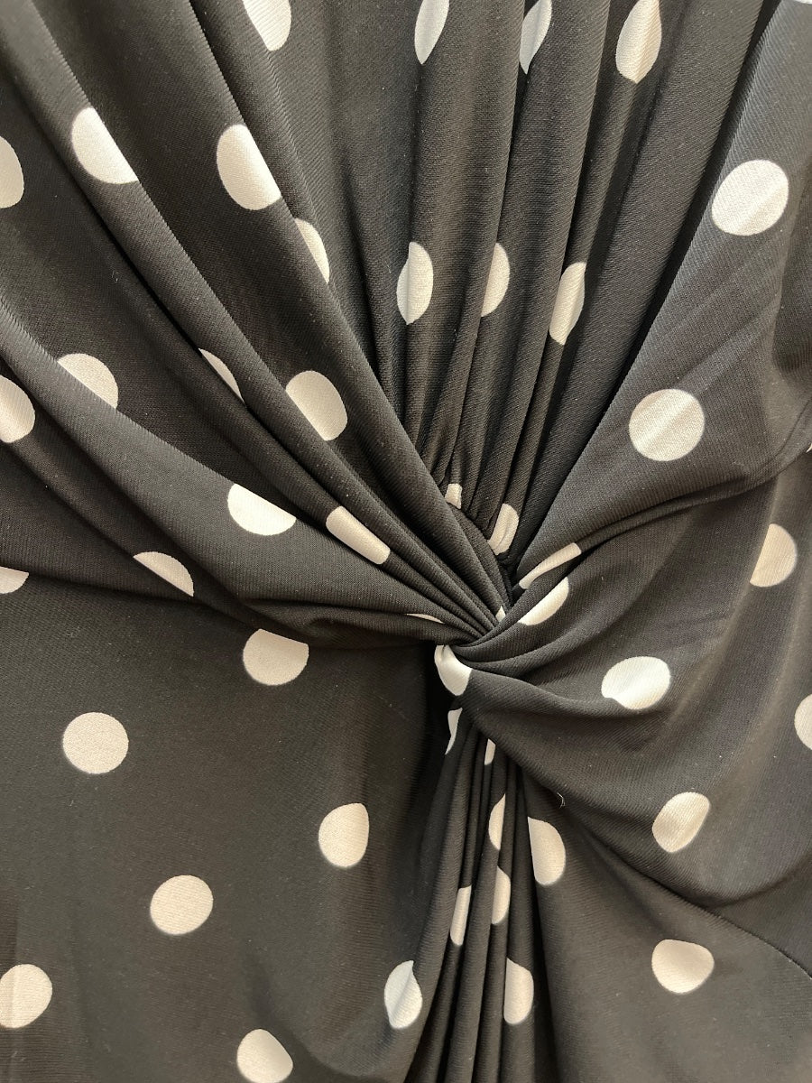 Ralph Lauren · Sleeveless Dress Twist front detail · 16 · Blk/White Polka-Dots