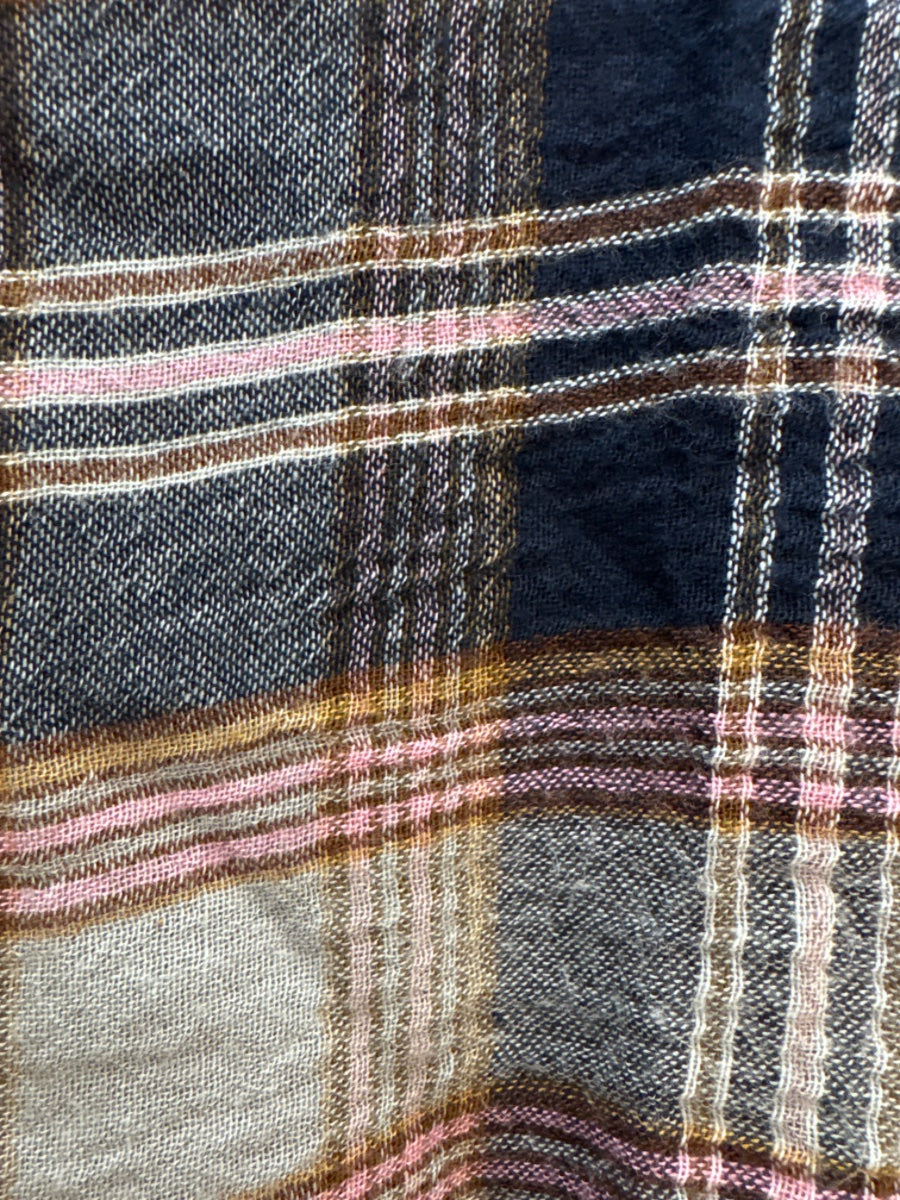 Charlie B · Roll Tab Shirt · Small · Navy Multi Plaid