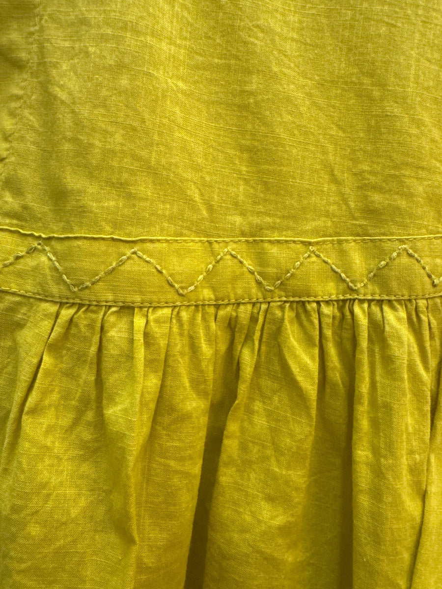 Gudrun Sjödén · Citron 100% Cotton 3/4 Sleeve with Embroidered Detail · Medium · Citron