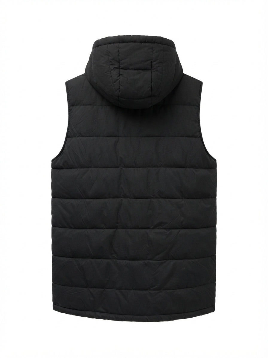 Zella · Puffer Hooded, Tunic Vest · Large · Black