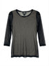INC · Black Lace Detail Floral Design Top · Medium · Black