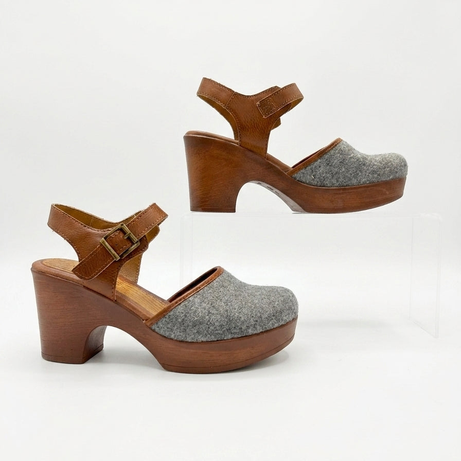 BOC · Chunky Heel with Fabric Closed Toe · 6 · Brown