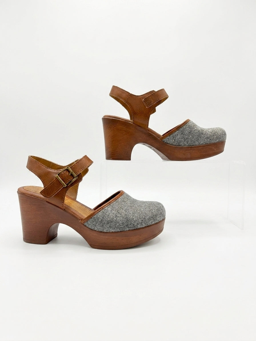 BOC · Chunky Heel with Fabric Closed Toe · 6 · Brown