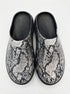 Oofos · Oocloog Recovery Mule · 11 · Black/White Reptile Print