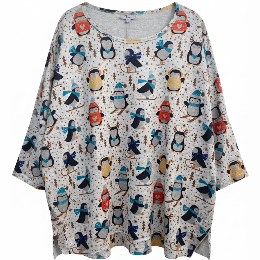 Shana · Winter Penguin Design · 2X · GrayMulti