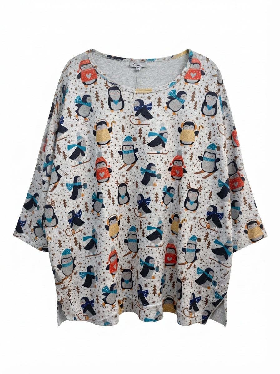 Shana · Winter Penguin Design · 2X · GrayMulti