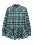 Sundance · Plaid Peplum Top · Medium · BlueBrown