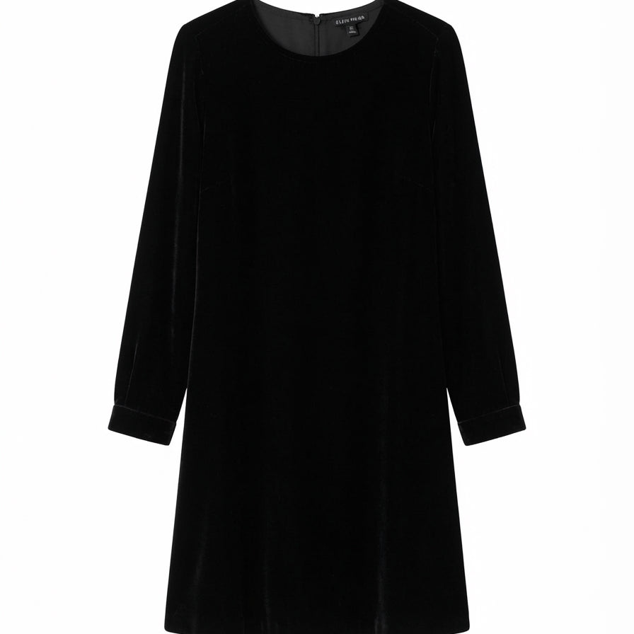 Eileen Fisher · Velvet dress with pockets · XXS · Black