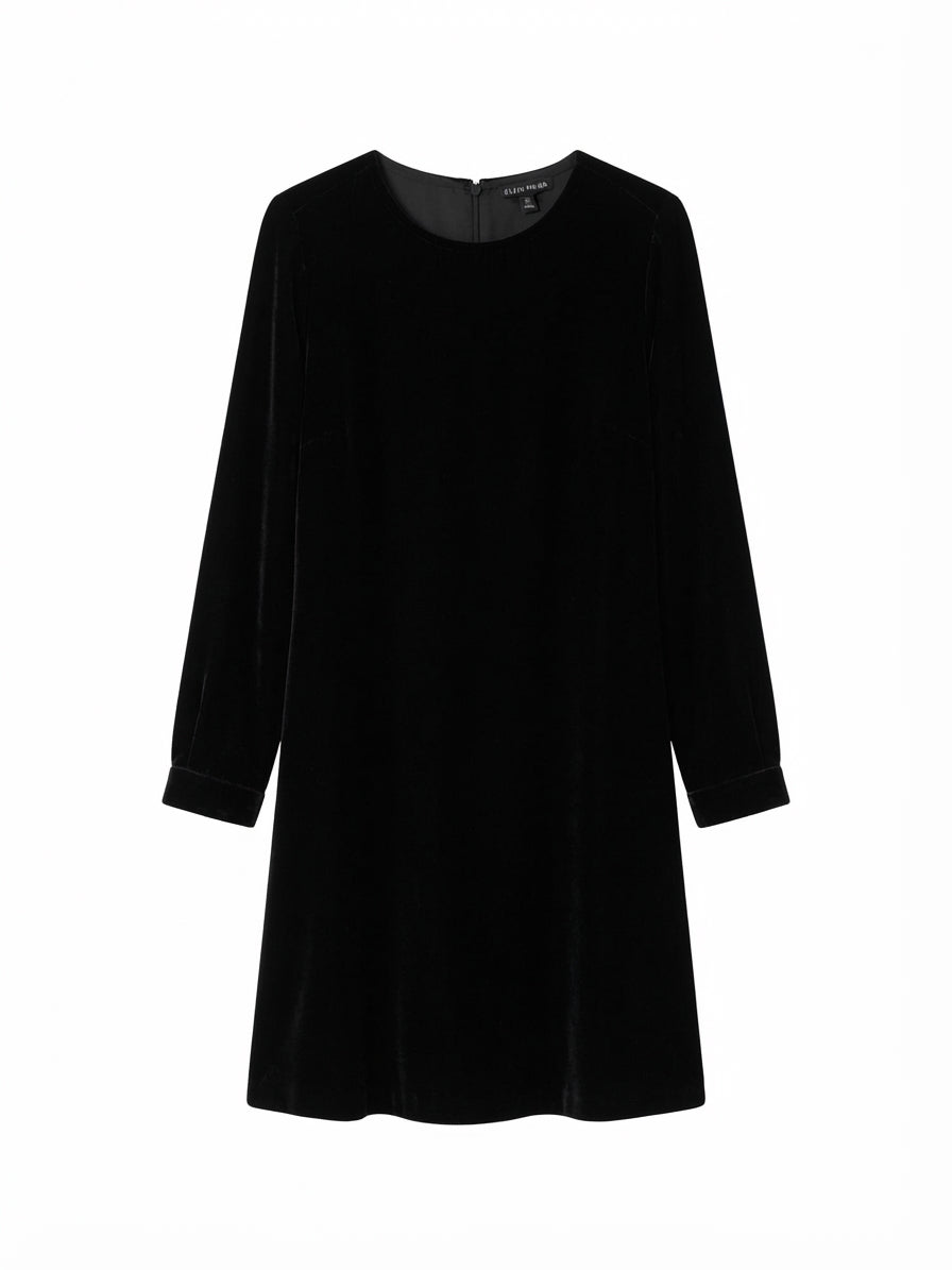 Eileen Fisher · Velvet dress with pockets · XXS · Black