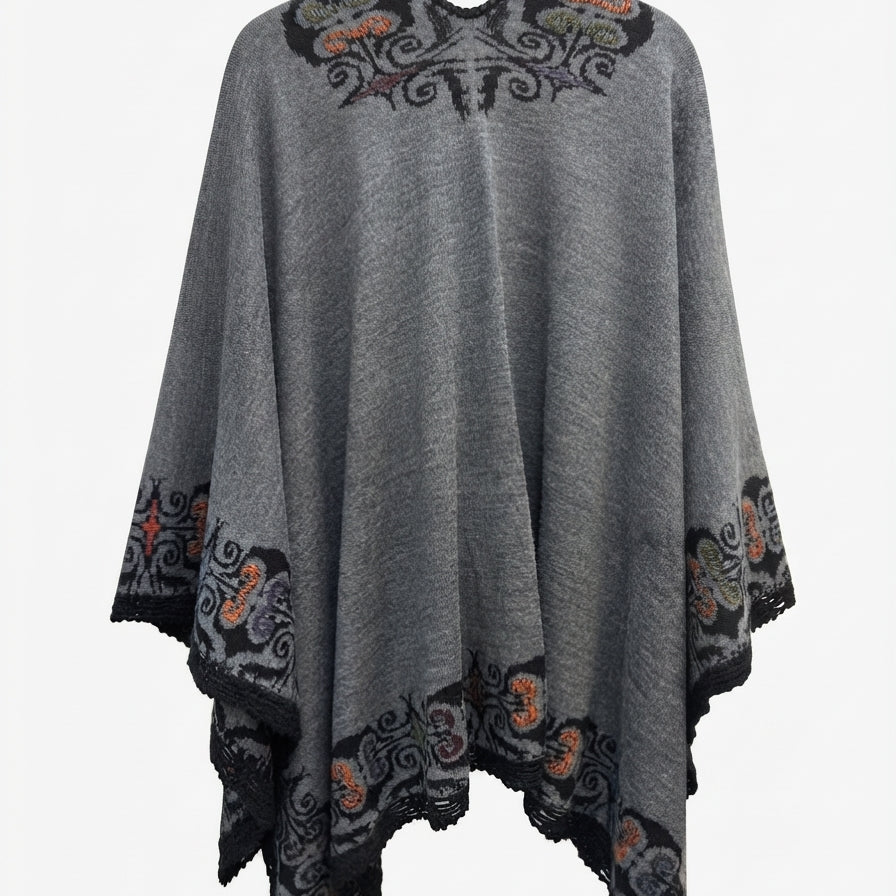Alpaca Ruana · Ruana Alpaca 111 · One Size · GrayBlk