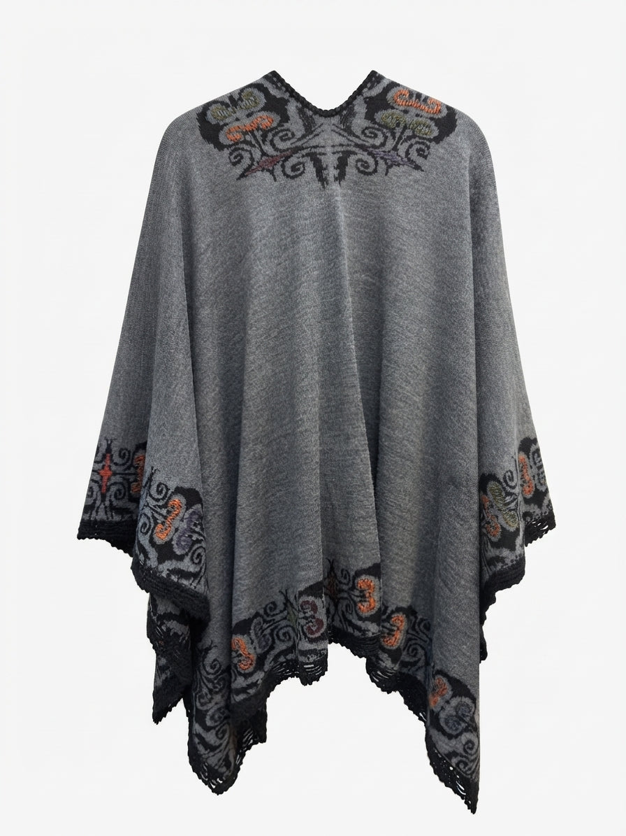 Alpaca Ruana · Ruana Alpaca 111 · One Size · GrayBlk