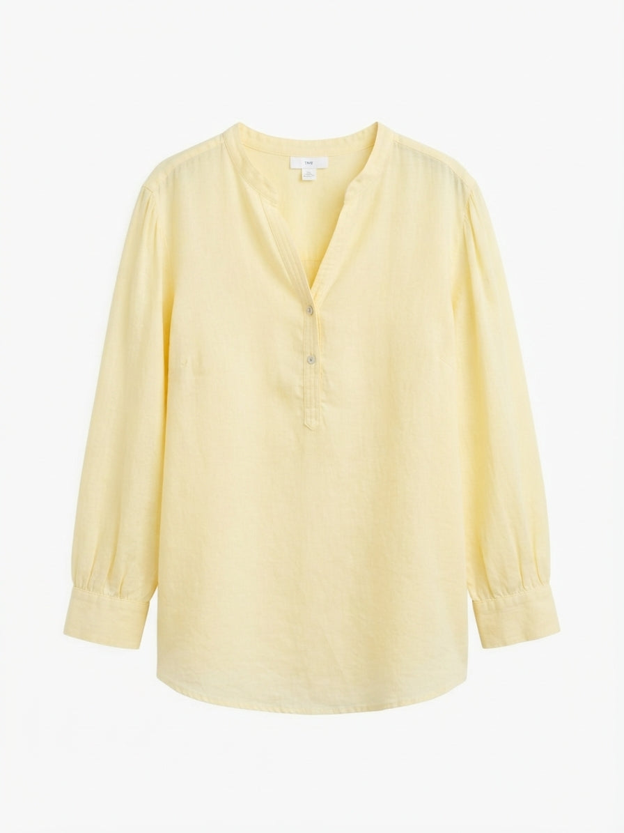 J. Jill · 3/4 Sleeve Henley Blouse · XLarge · Butter