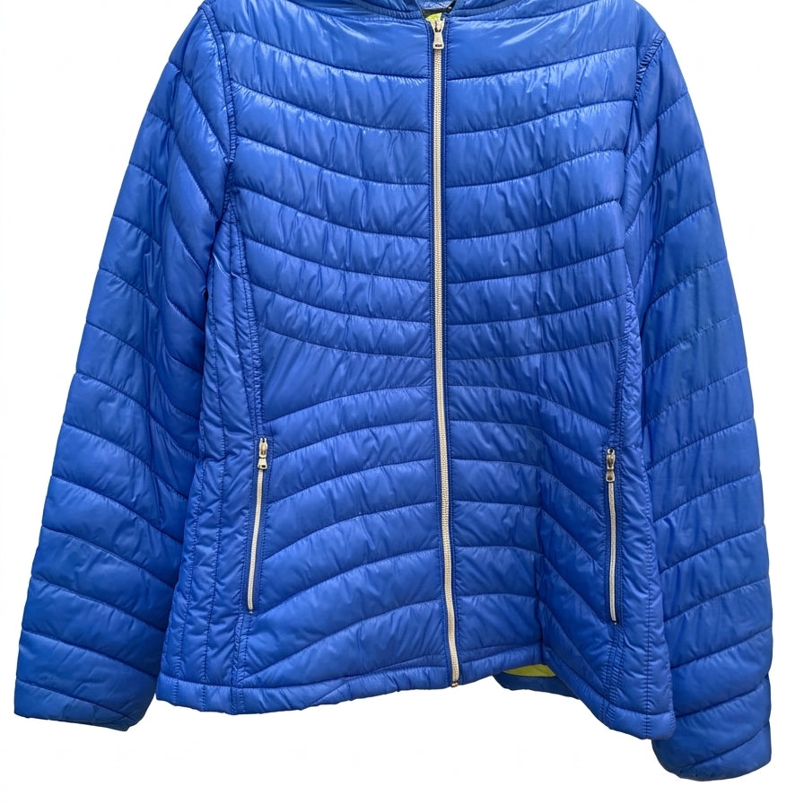 Tek Gear · Hooded Puffer Jacket Warmtek · Large · Blue Yellow