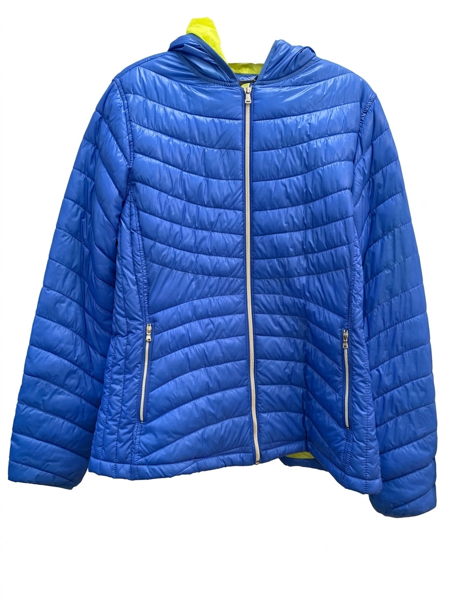 Tek Gear · Hooded Puffer Jacket Warmtek · Large · Blue Yellow