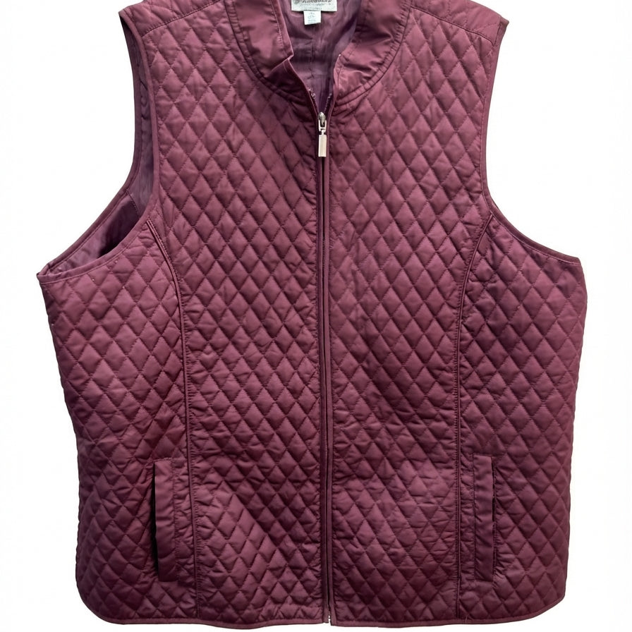 Great Northwest · Quilted Vest · 1X · Burgundy