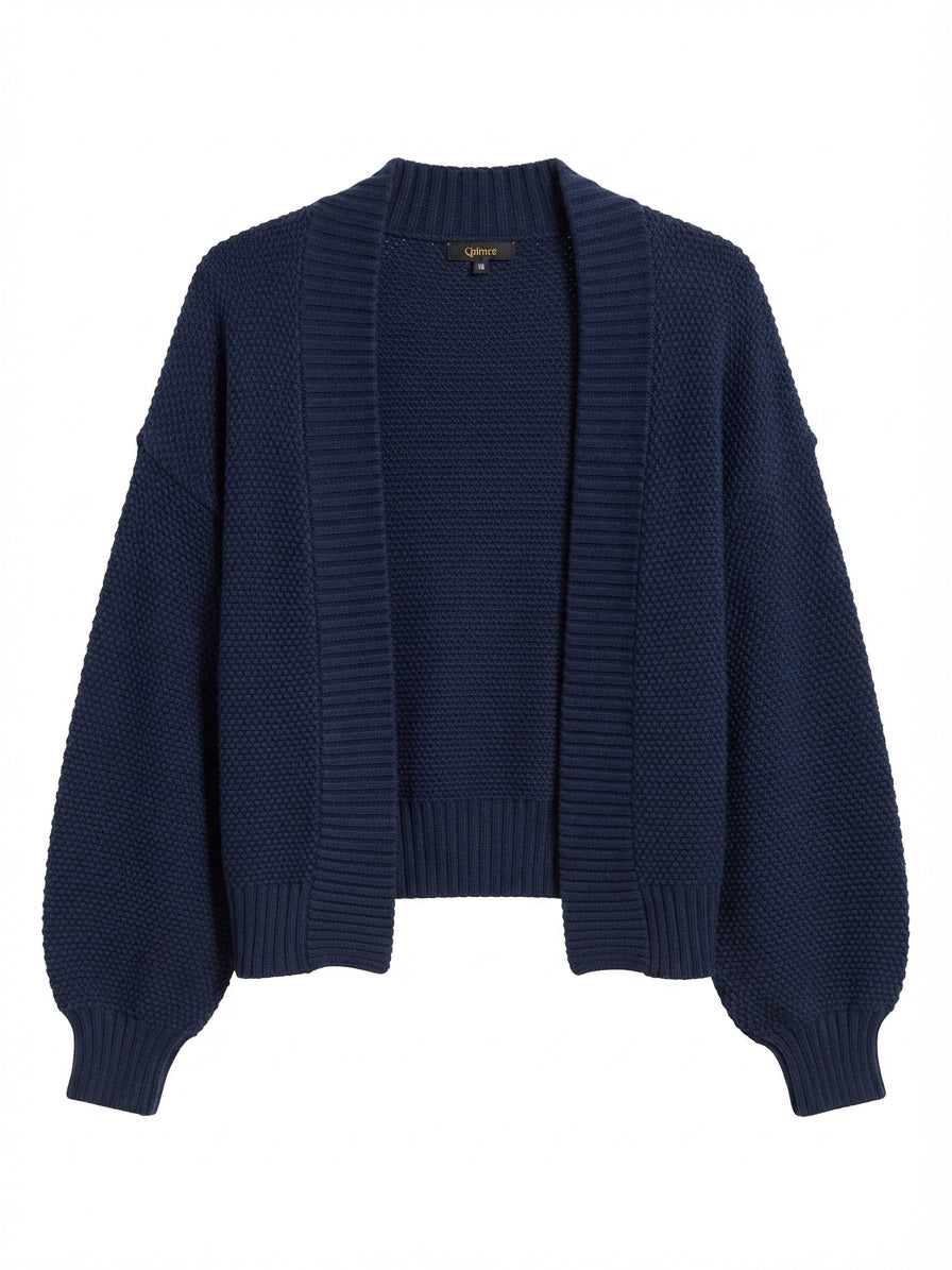 Quince · Open Drape Cardigan · Medium · Navy