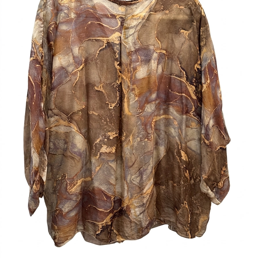 Gigi Moda · Sheer Marble Swirl Detail · 2X · BrownBeige
