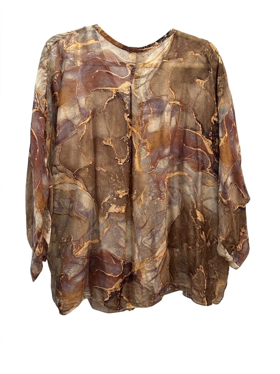 Gigi Moda · Sheer Marble Swirl Detail · 2X · BrownBeige