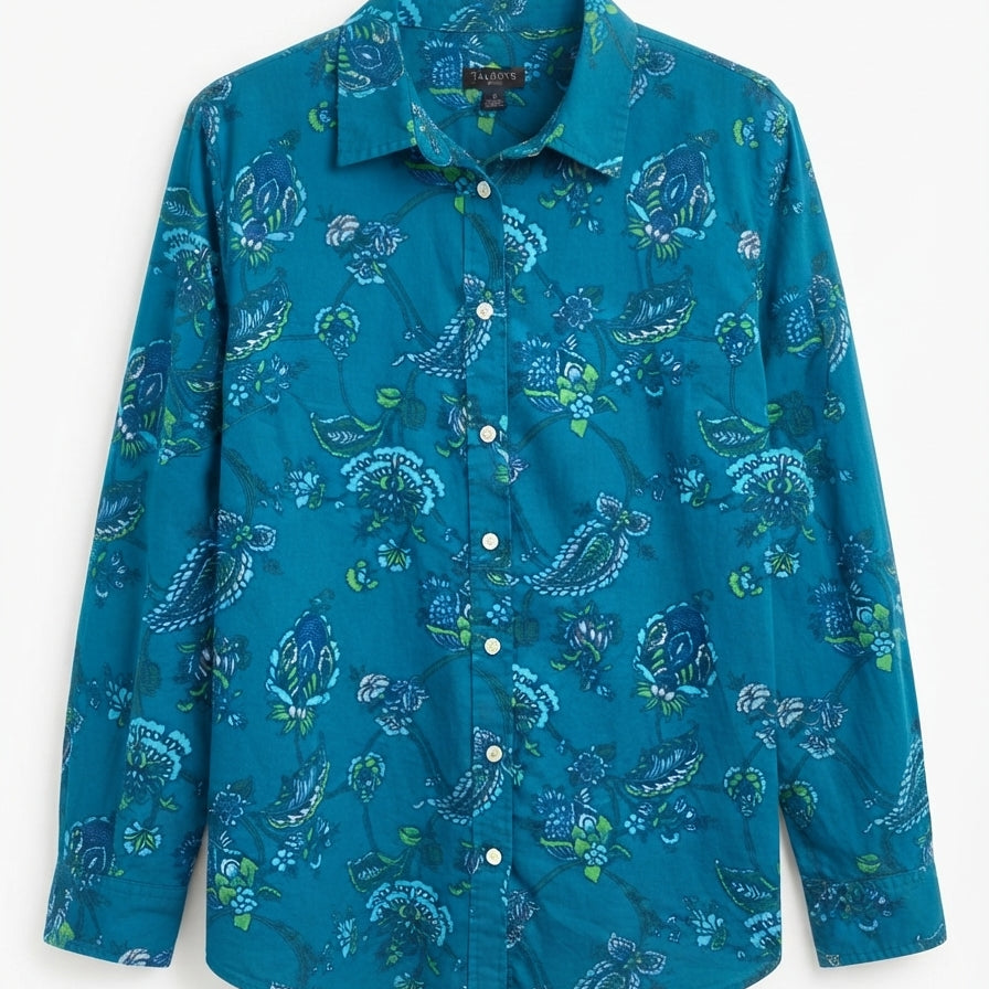 Talbots · Teal Floral Paisley Print · XLarge P