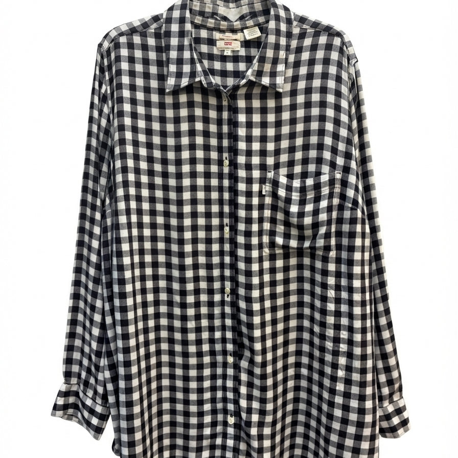Levis · LongSleeve Shirt WhiteBlk Plaid · 3X · White/Black Plaid