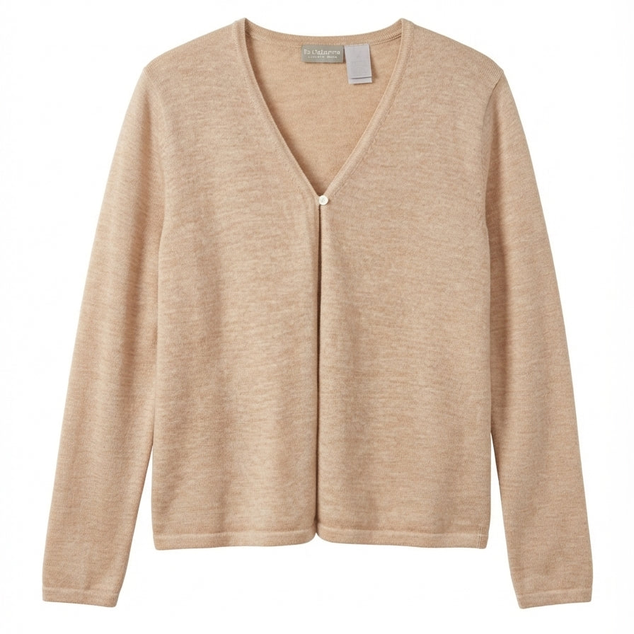LizClaiborne · One Button Cardigan · Medium Petite · Beige