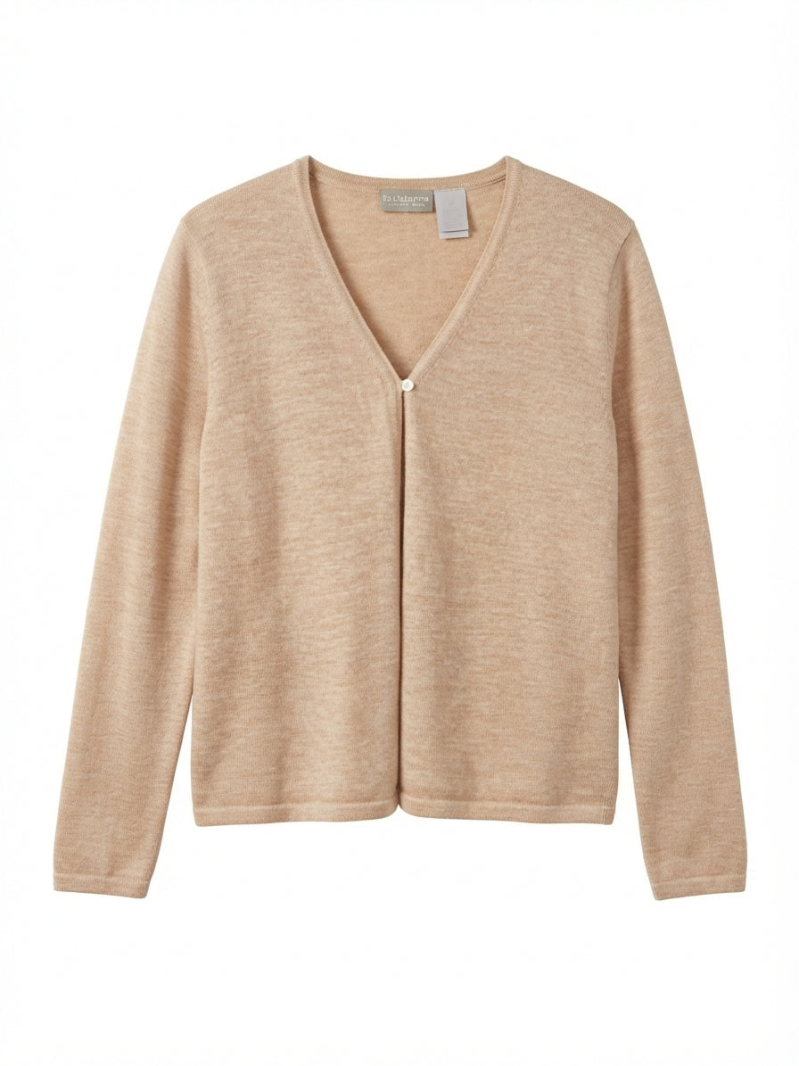 LizClaiborne · One Button Cardigan · Medium Petite · Beige