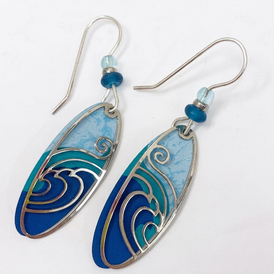 Adajio · Water/Wave Earring · BlueSilver